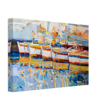 “Symphony of Sails” – Vibrant Reflections in a Seaside Dream | Wall art - Canvas - 20x30 cm / 8x12″ - 