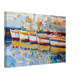 “Symphony of Sails” – Vibrant Reflections in a Seaside Dream | Wall art - Canvas - 30x45 cm / 12x18″ - 