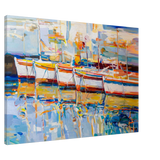 “Symphony of Sails” – Vibrant Reflections in a Seaside Dream | Wall art - Canvas - 70x100 cm / 28x40″ - 