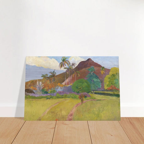 Tahitian Landscape (1891) by Paul Gauguin | Vintage Nature wall art print - Brushed Aluminum Print - 60x90 cm / 24x36″ - 