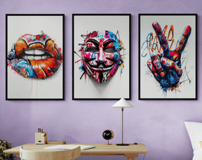 Teen's Room Trio Set | Graffiti Pop Art Wall Art Print - Canvas - 30X45 CM / 12X18″ - 