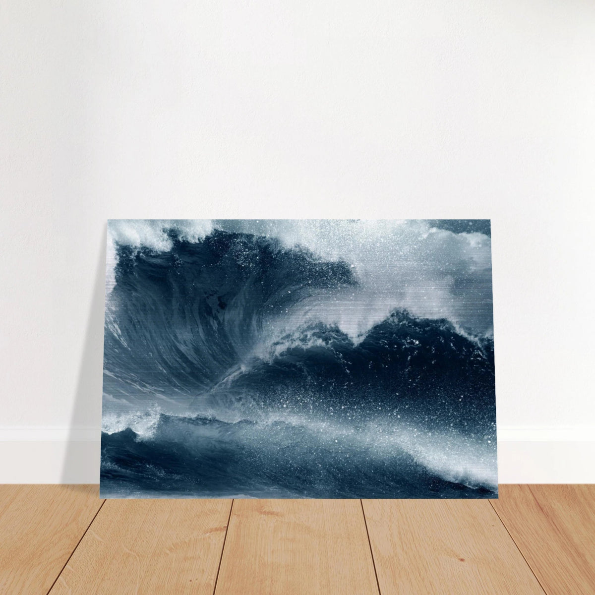 "Tempest Surge" – Monochrome Ocean Wave Wall Art Print - Brushed Aluminum Print - 70x100 cm / 28x40″ - 