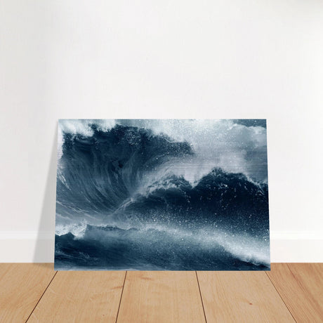 "Tempest Surge" – Monochrome Ocean Wave Wall Art Print - Brushed Aluminum Print - 70x100 cm / 28x40″ - 