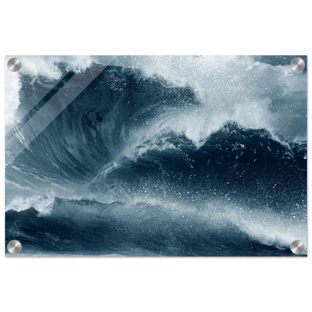 "Tempest Surge" – Monochrome Ocean Wave Wall Art Print - Acrylic Print - 30x45 cm / 12x18″ - 