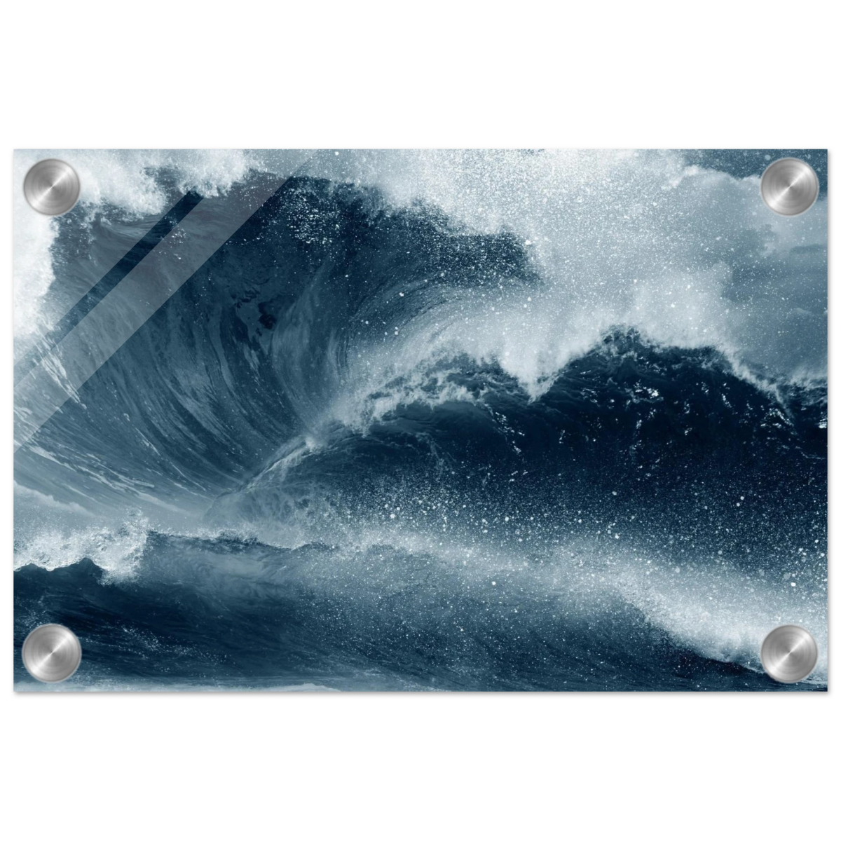 "Tempest Surge" – Monochrome Ocean Wave Wall Art Print - Acrylic Print - 20x30 cm / 8x12″ - 