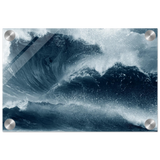 "Tempest Surge" – Monochrome Ocean Wave Wall Art Print - Acrylic Print - 20x30 cm / 8x12″ - 