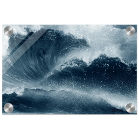 "Tempest Surge" – Monochrome Ocean Wave Wall Art Print - Acrylic Print - 20x30 cm / 8x12″ - 