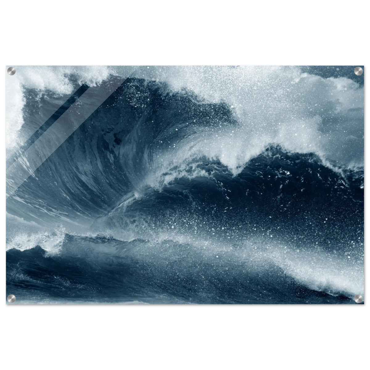 "Tempest Surge" – Monochrome Ocean Wave Wall Art Print - Acrylic Print - 60x90 cm / 24x36″ - 