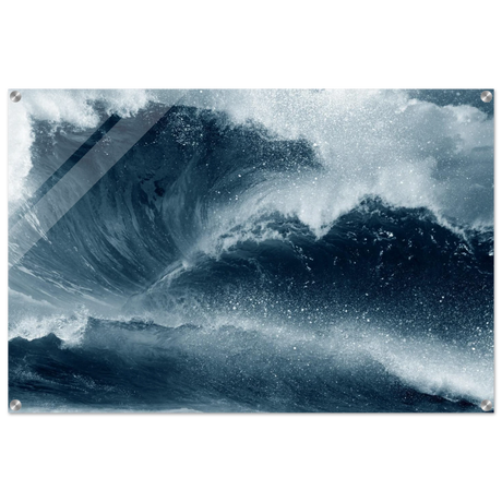 "Tempest Surge" – Monochrome Ocean Wave Wall Art Print - Acrylic Print - 60x90 cm / 24x36″ - 
