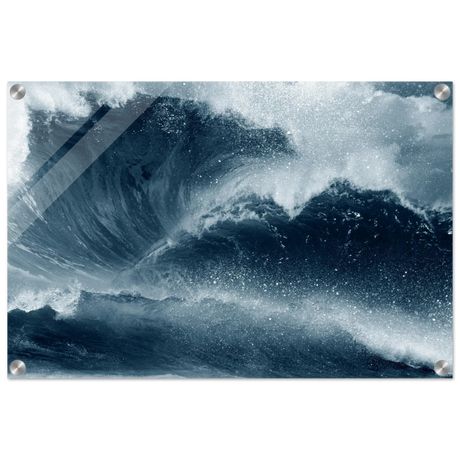 "Tempest Surge" – Monochrome Ocean Wave Wall Art Print - Acrylic Print - 40x60 cm / 16x24″ - 