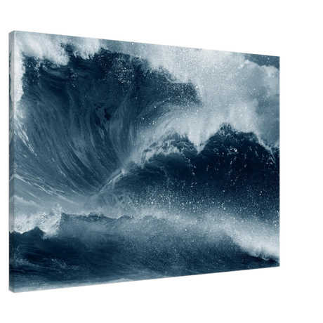 "Tempest Surge" – Monochrome Ocean Wave Wall Art Print - Canvas - 70x100 cm / 28x40″ - 