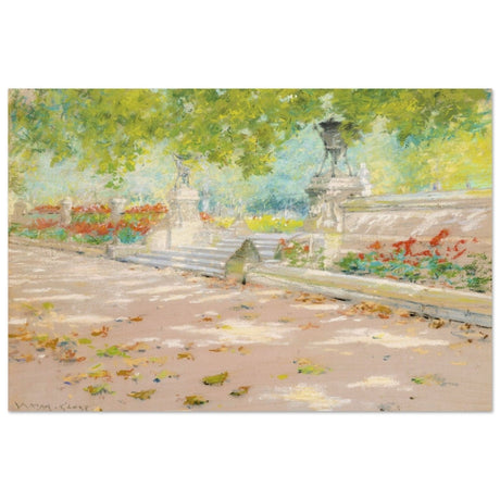 Terrace, Prospect Park William by Merritt Chase 1887 | Wall art Print - 60x90 cm / 24x36″ - Wood Prints - 