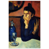 The Absinthe Drinker by Pablo Picasso | Vintage wall art print | Blue Period - Wood Prints - 60x90 cm / 24x36″ - 