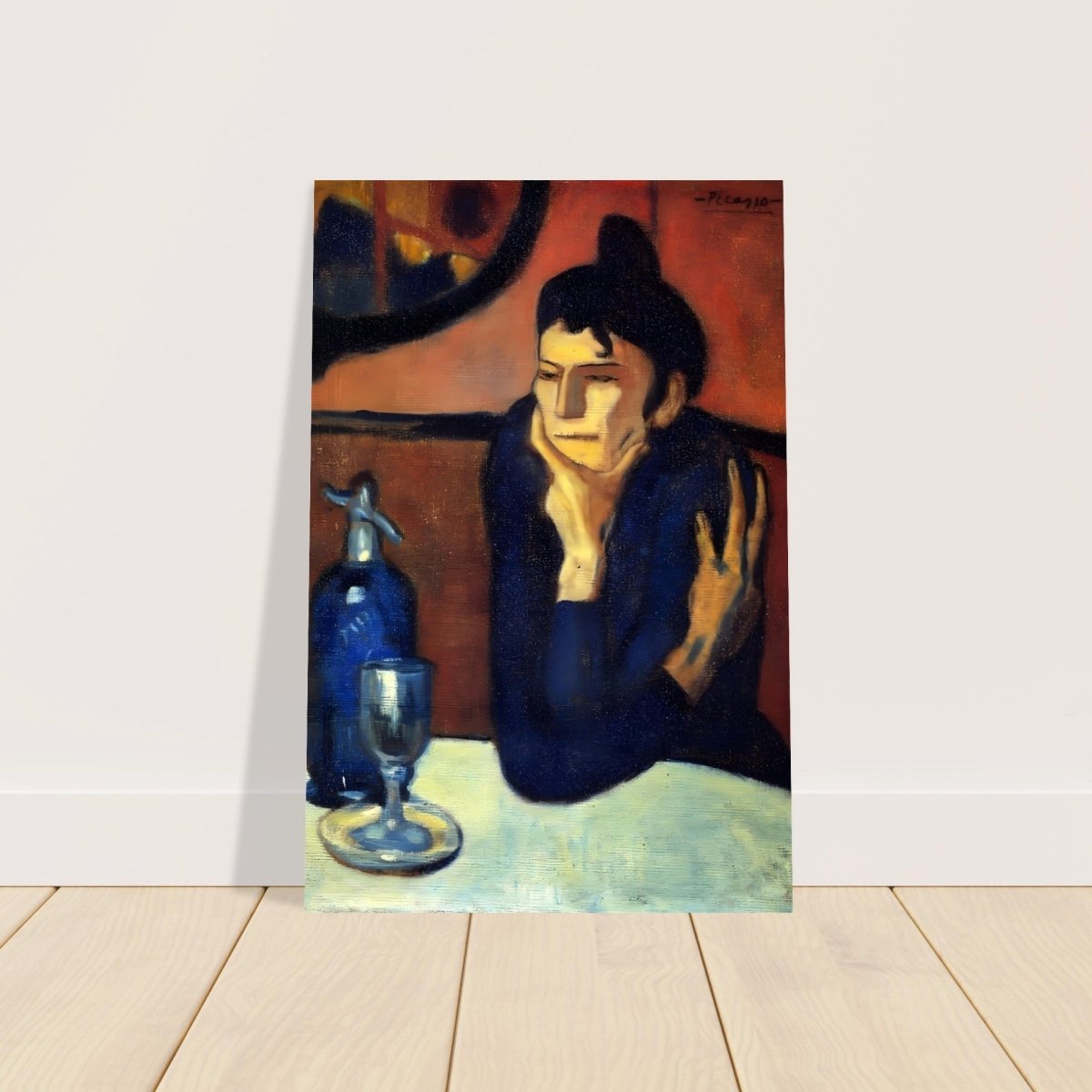 The Absinthe Drinker by Pablo Picasso | Vintage wall art print | Blue Period - Aluminum Print - 30x45 cm / 12x18″ - 