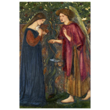 The Annunciation by Sir Edward Burne–Jones | A Masterpiece of Pre - Raphaelite Art | wall Art Print - Wood Prints - 30x45 cm / 12x18″ - 