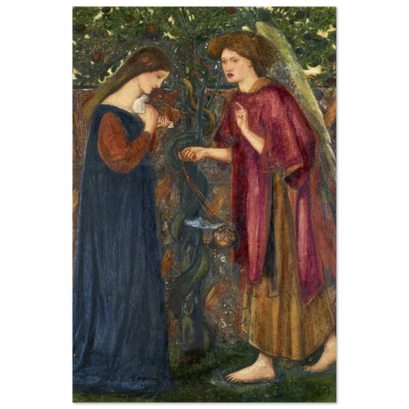 The Annunciation by Sir Edward Burne–Jones | A Masterpiece of Pre - Raphaelite Art | wall Art Print - Wood Prints - 30x45 cm / 12x18″ - 