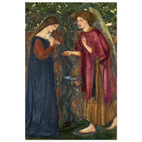 The Annunciation by Sir Edward Burne–Jones | A Masterpiece of Pre - Raphaelite Art | wall Art Print - Wood Prints - 20x30 cm / 8x12″ - 
