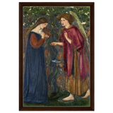 The Annunciation by Sir Edward Burne–Jones | A Masterpiece of Pre - Raphaelite Art | wall Art Print - Framed Canvas - 40x60 cm / 16x24″ - Dark wood frame