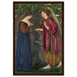 The Annunciation by Sir Edward Burne–Jones | A Masterpiece of Pre - Raphaelite Art | wall Art Print - Framed Canvas - 50x75 cm / 20x30″ - Dark wood frame