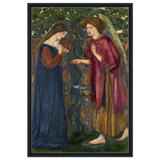 The Annunciation by Sir Edward Burne–Jones | A Masterpiece of Pre - Raphaelite Art | wall Art Print - Framed Canvas - 60x90 cm / 24x36″ - Black frame