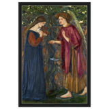 The Annunciation by Sir Edward Burne–Jones | A Masterpiece of Pre - Raphaelite Art | wall Art Print - Framed Canvas - 50x75 cm / 20x30″ - Black frame