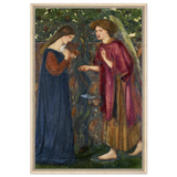 The Annunciation by Sir Edward Burne–Jones | A Masterpiece of Pre - Raphaelite Art | wall Art Print - Framed Canvas - 60x90 cm / 24x36″ - Wood frame