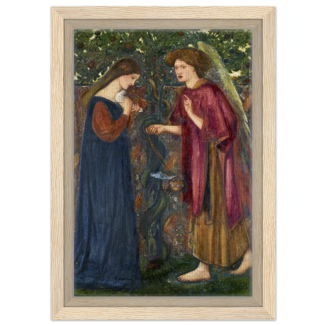 The Annunciation by Sir Edward Burne–Jones | A Masterpiece of Pre - Raphaelite Art | wall Art Print - Framed Canvas - 20x30 cm / 8x12″ - Wood frame