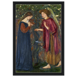 The Annunciation by Sir Edward Burne–Jones | A Masterpiece of Pre - Raphaelite Art | wall Art Print - Framed Canvas - 40x60 cm / 16x24″ - Black frame