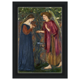 The Annunciation by Sir Edward Burne–Jones | A Masterpiece of Pre - Raphaelite Art | wall Art Print - Framed Canvas - 20x30 cm / 8x12″ - Black frame