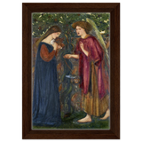 The Annunciation by Sir Edward Burne–Jones | A Masterpiece of Pre - Raphaelite Art | wall Art Print - Framed Canvas - 20x30 cm / 8x12″ - Dark wood frame