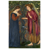 The Annunciation by Sir Edward Burne–Jones | A Masterpiece of Pre - Raphaelite Art | wall Art Print - Wood Prints - 40x60 cm / 16x24″ - 