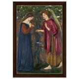 The Annunciation by Sir Edward Burne–Jones | A Masterpiece of Pre - Raphaelite Art | wall Art Print - Framed Canvas - 30x45 cm / 12x18″ - Dark wood frame