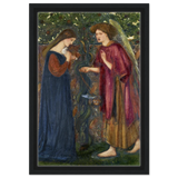 The Annunciation by Sir Edward Burne–Jones | A Masterpiece of Pre - Raphaelite Art | wall Art Print - Framed Canvas - 30x45 cm / 12x18″ - Black frame