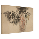 "The Arrival" – Gilded Age Fashion & Society by H. Weston Taylor | Vintage Illustration Wall Art Print - Canvas - 50x75 cm / 20x30″ - 