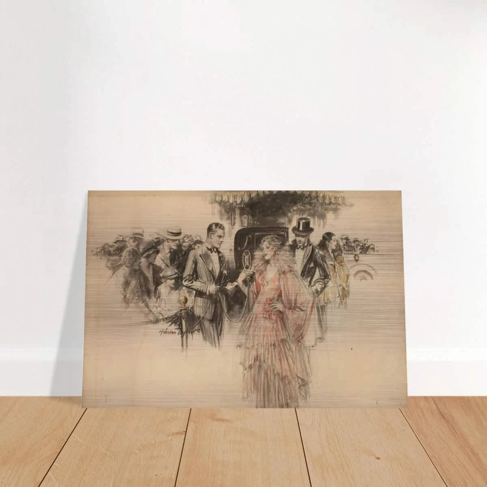 "The Arrival" – Gilded Age Fashion & Society by H. Weston Taylor | Vintage Illustration Wall Art Print - Brushed Aluminum Print - 60x90 cm / 24x36″ - 