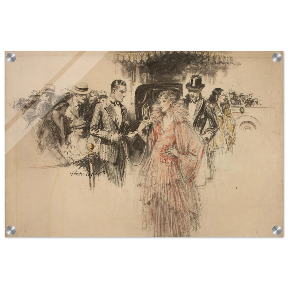 "The Arrival" – Gilded Age Fashion & Society by H. Weston Taylor | Vintage Illustration Wall Art Print - Acrylic Print - 40x60 cm / 16x24″ - 