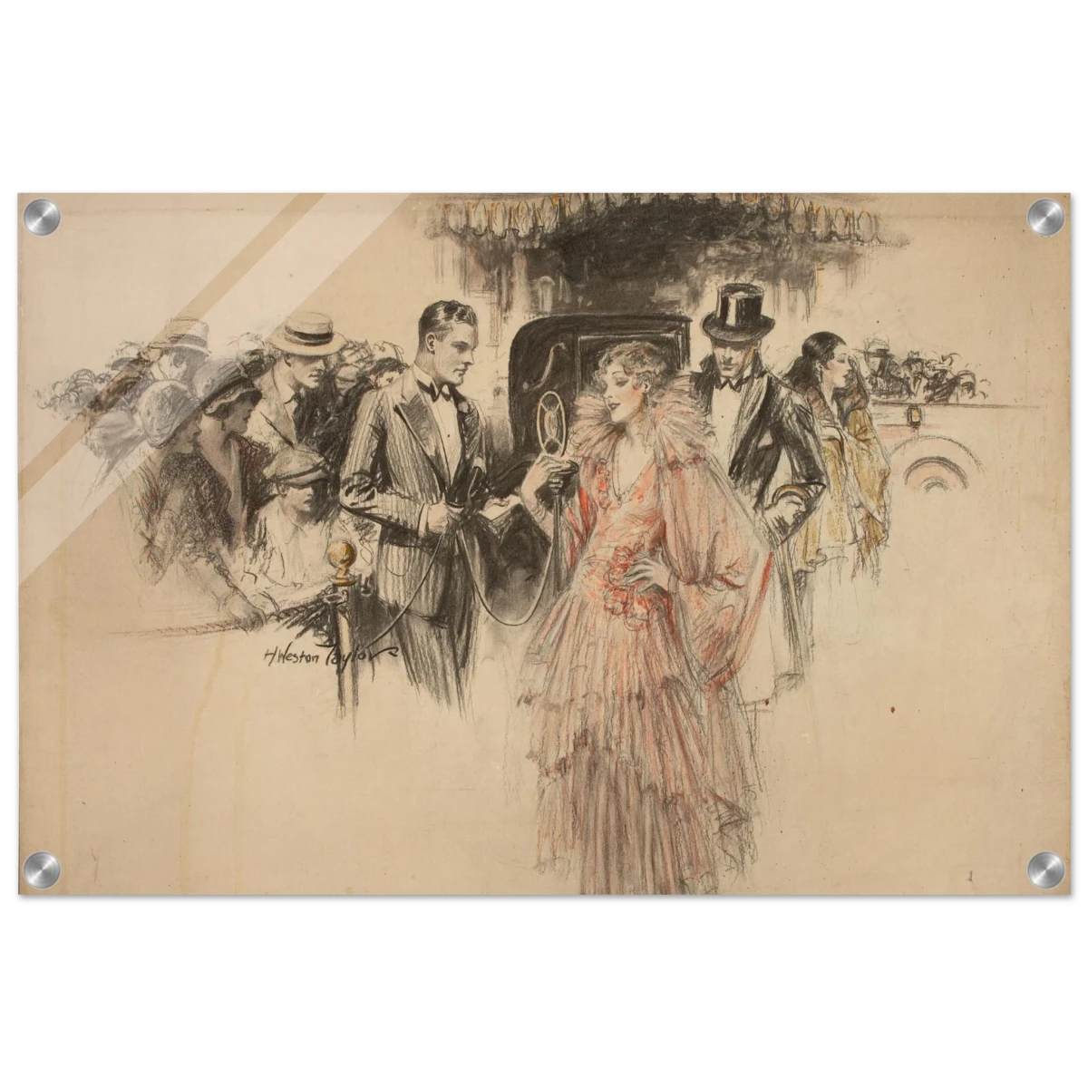 "The Arrival" – Gilded Age Fashion & Society by H. Weston Taylor | Vintage Illustration Wall Art Print - Acrylic Print - 40x60 cm / 16x24″ - 
