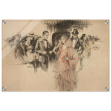 "The Arrival" – Gilded Age Fashion & Society by H. Weston Taylor | Vintage Illustration Wall Art Print - Acrylic Print - 40x60 cm / 16x24″ - 