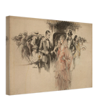 "The Arrival" – Gilded Age Fashion & Society by H. Weston Taylor | Vintage Illustration Wall Art Print - Canvas - 30x45 cm / 12x18″ - 