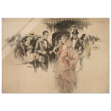 "The Arrival" – Gilded Age Fashion & Society by H. Weston Taylor | Vintage Illustration Wall Art Print - Acrylic Print - 70x100 cm / 28x40″ - 