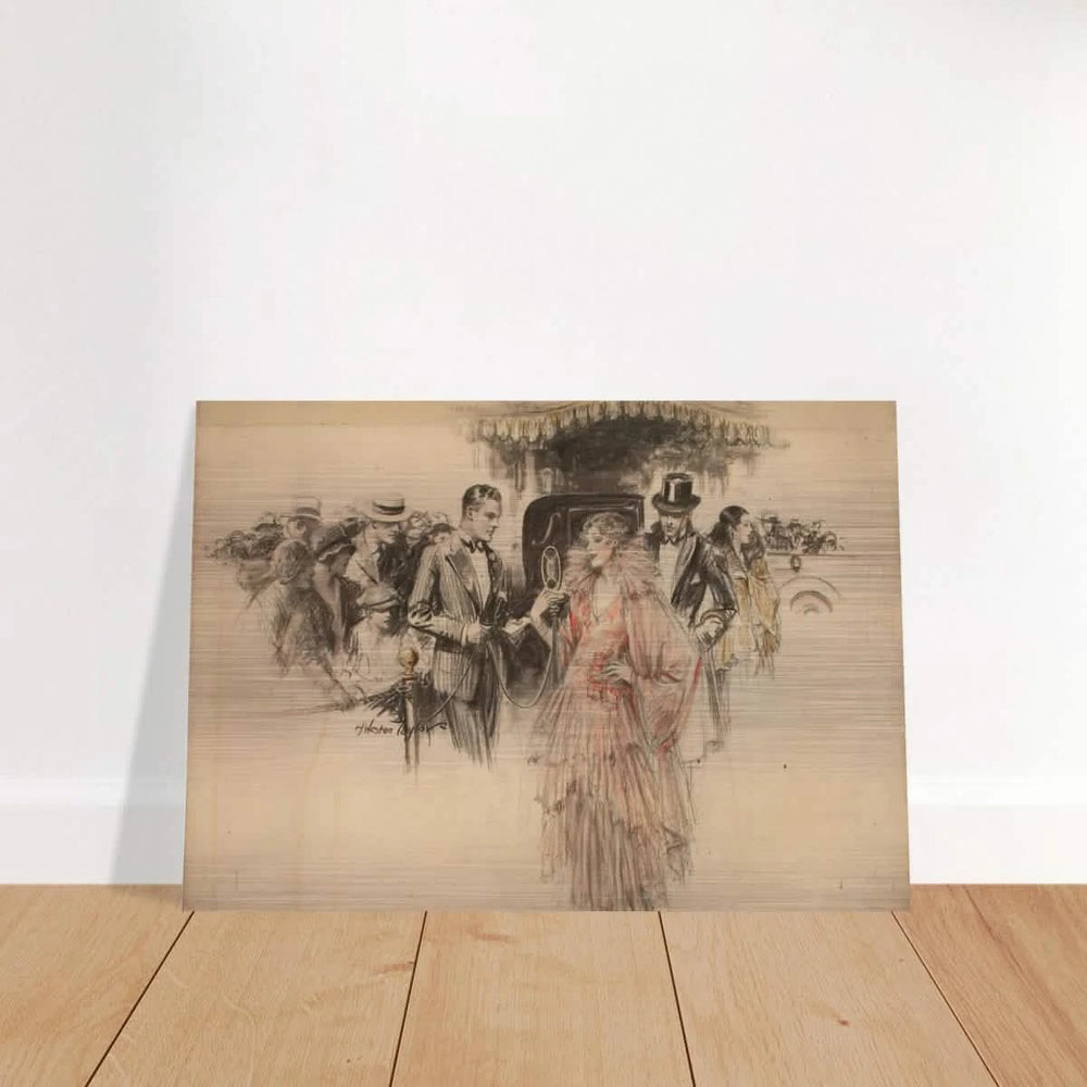 "The Arrival" – Gilded Age Fashion & Society by H. Weston Taylor | Vintage Illustration Wall Art Print - Brushed Aluminum Print - 70x100 cm / 28x40″ - 