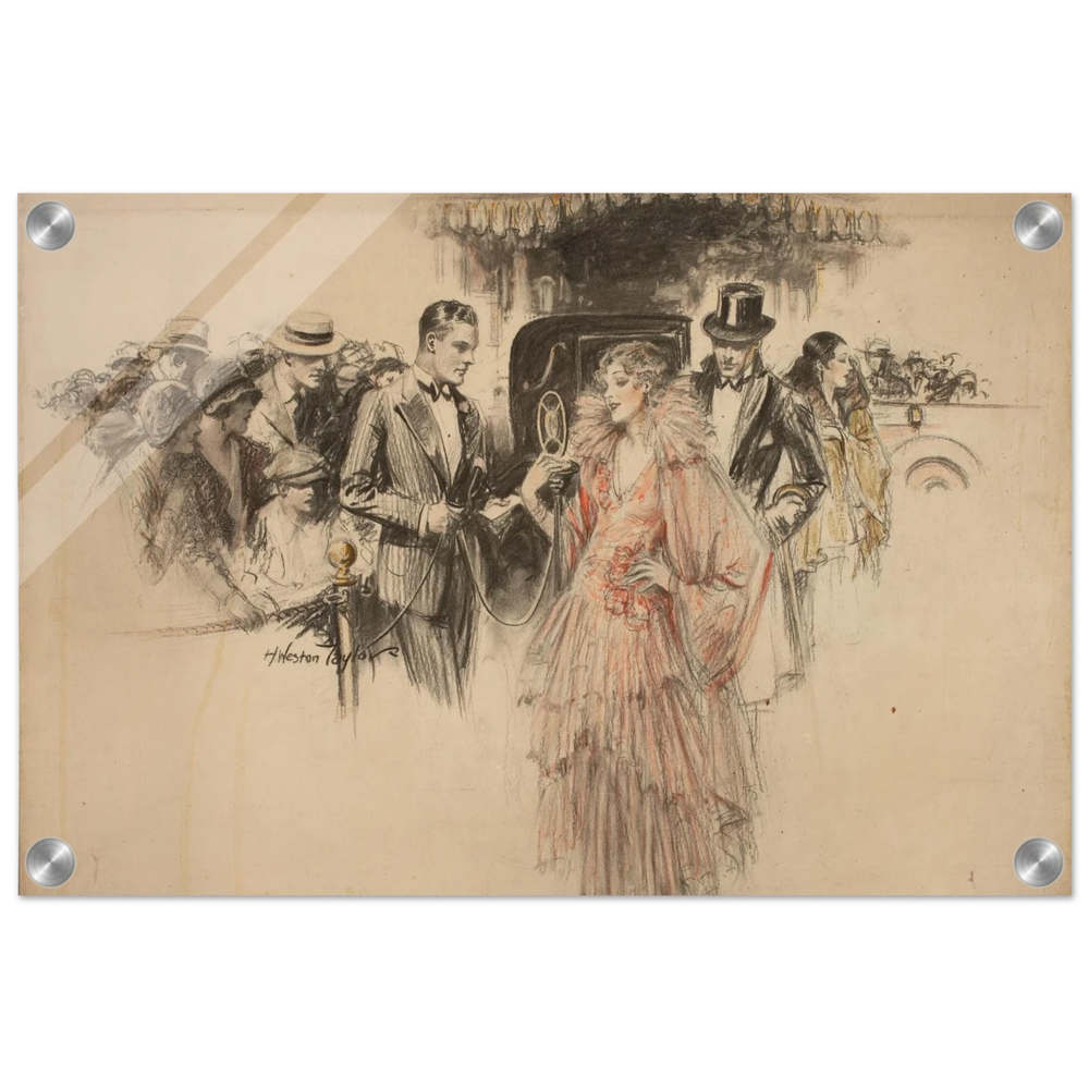 "The Arrival" – Gilded Age Fashion & Society by H. Weston Taylor | Vintage Illustration Wall Art Print - Acrylic Print - 30x45 cm / 12x18″ - 
