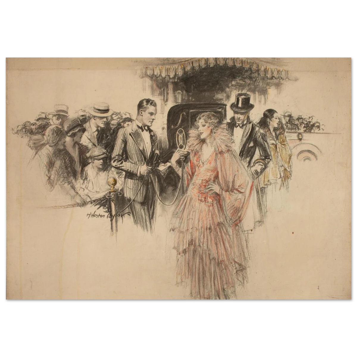 "The Arrival" – Gilded Age Fashion & Society by H. Weston Taylor | Vintage Illustration Wall Art Print - Fine Art Poster - 70x100 cm / 28x40″ - 