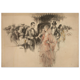 "The Arrival" – Gilded Age Fashion & Society by H. Weston Taylor | Vintage Illustration Wall Art Print - Fine Art Poster - 70x100 cm / 28x40″ - 