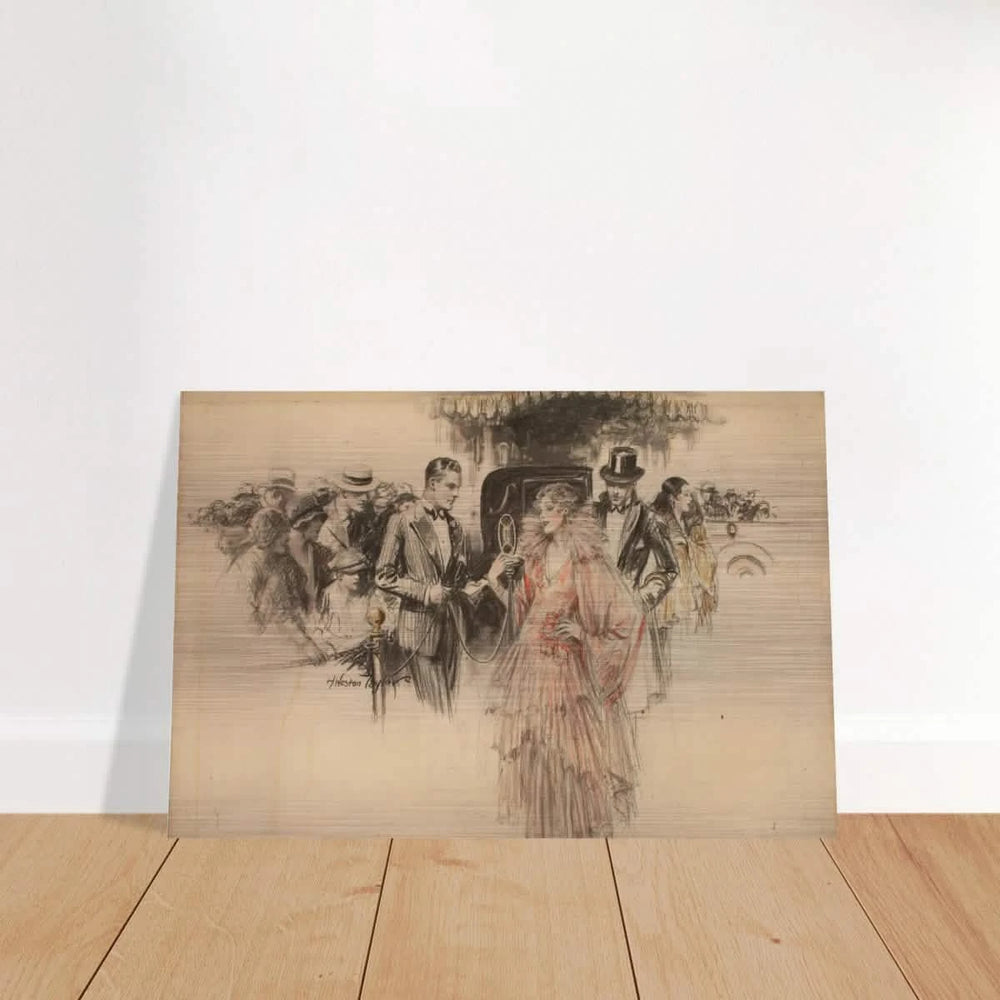 "The Arrival" – Gilded Age Fashion & Society by H. Weston Taylor | Vintage Illustration Wall Art Print - Brushed Aluminum Print - 20x30 cm / 8x12″ - 