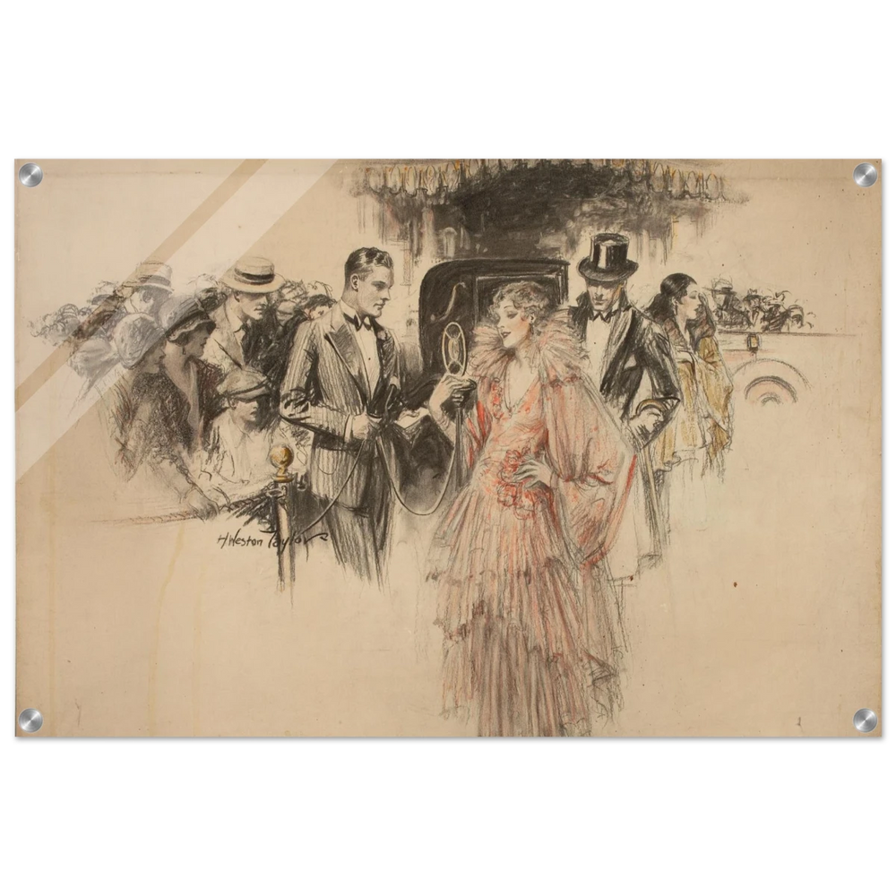 "The Arrival" – Gilded Age Fashion & Society by H. Weston Taylor | Vintage Illustration Wall Art Print - Acrylic Print - 50x75 cm / 20x30″ - 