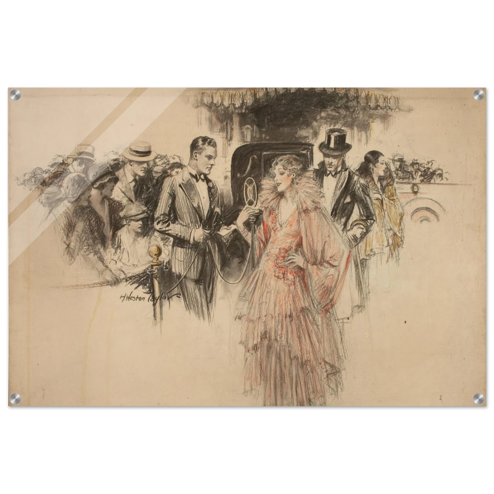 "The Arrival" – Gilded Age Fashion & Society by H. Weston Taylor | Vintage Illustration Wall Art Print - Acrylic Print - 60x90 cm / 24x36″ - 