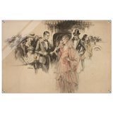 "The Arrival" – Gilded Age Fashion & Society by H. Weston Taylor | Vintage Illustration Wall Art Print - Acrylic Print - 60x90 cm / 24x36″ - 