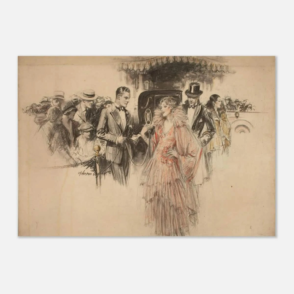 "The Arrival" – Gilded Age Fashion & Society by H. Weston Taylor | Vintage Illustration Wall Art Print - Aluminum Print - 70x100 cm / 28x40″ - 