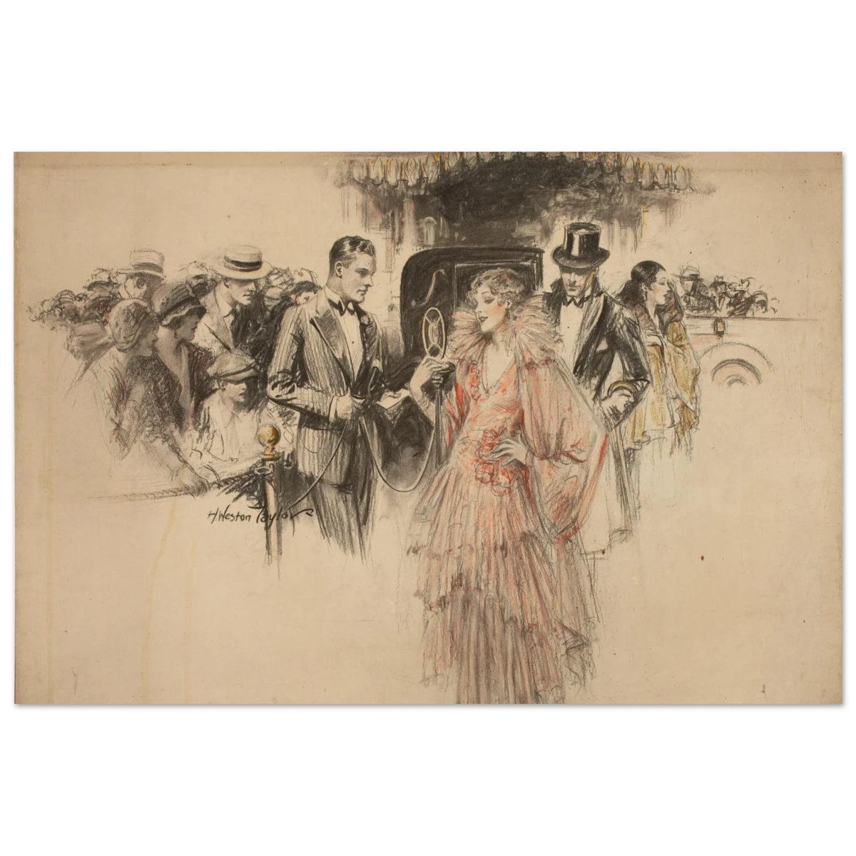 "The Arrival" – Gilded Age Fashion & Society by H. Weston Taylor | Vintage Illustration Wall Art Print - Fine Art Poster - 40x60 cm / 16x24″ - 